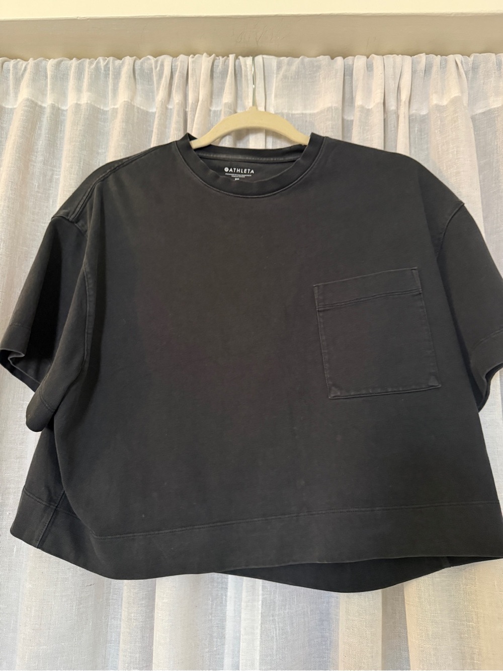 Athleta Grey Crewneck Pocket Tee